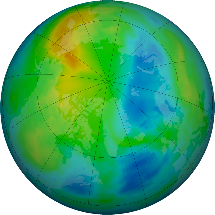 Arctic ozone map for 01 November 1979